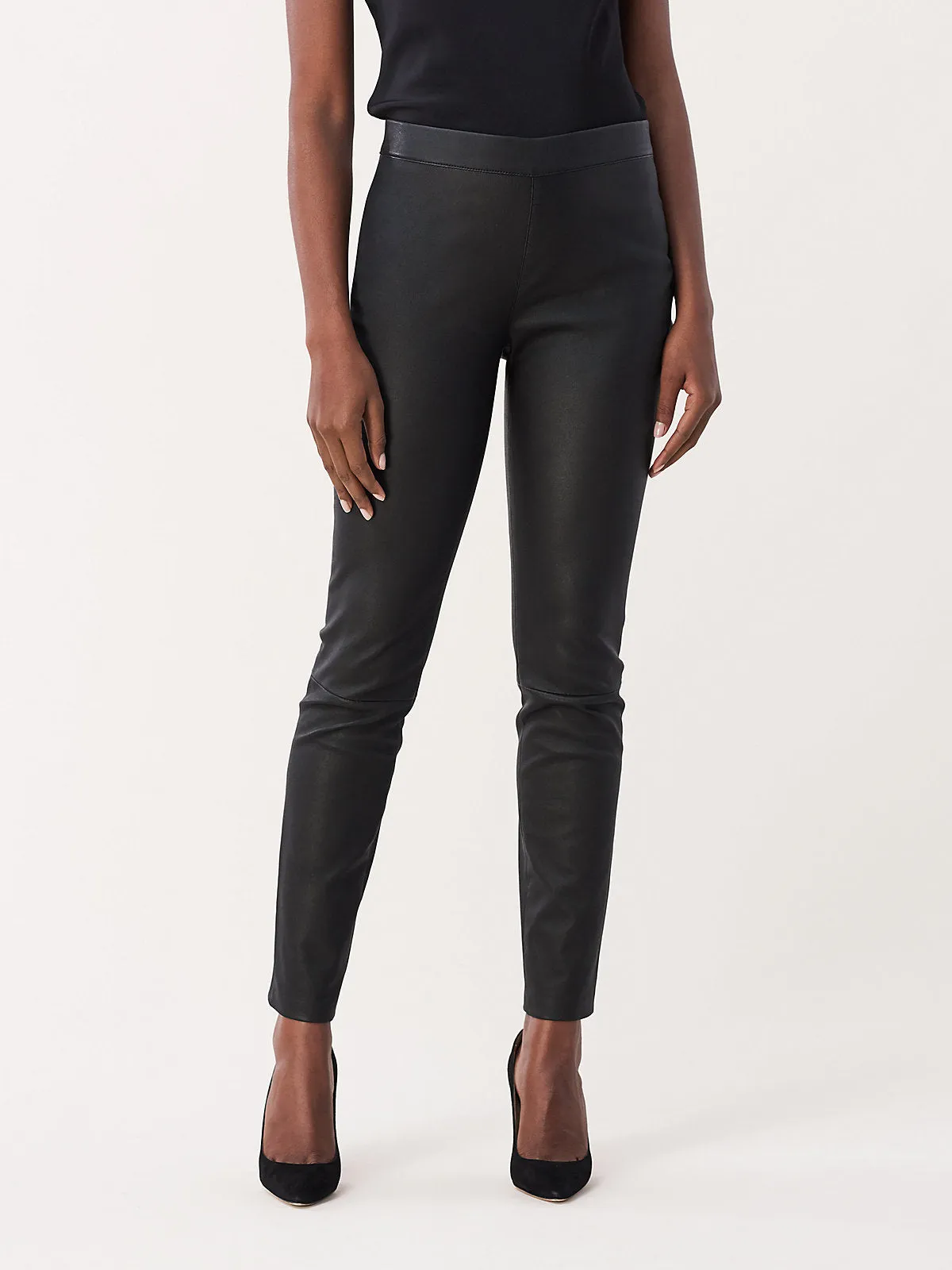 Claudia Stretch Leather Skinny Pant - Black