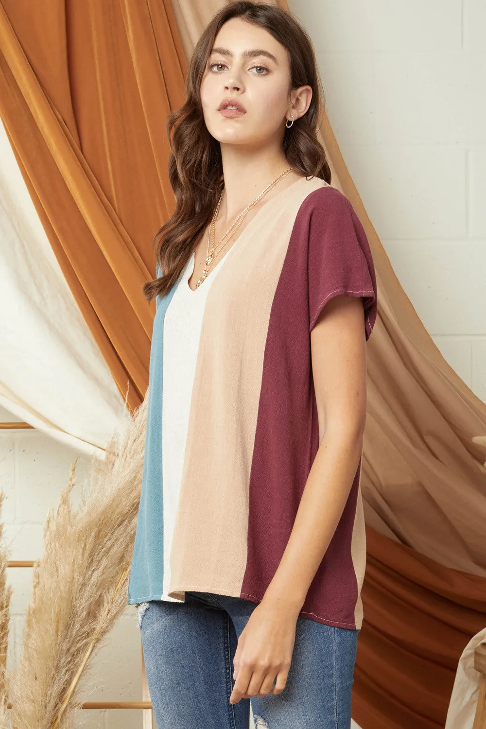 Color Block Top, Hunter