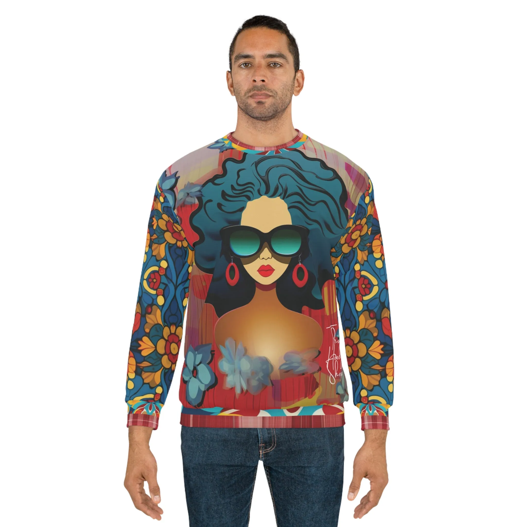 Cool Chick Red Hispanic Pop Art Unisex Sweatshirt