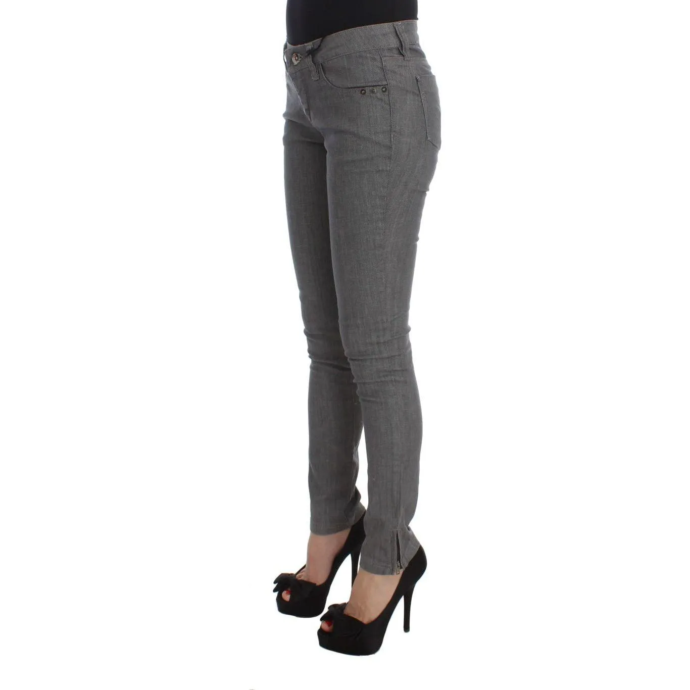 Costume National Chic Gray Slim-Fit Designer Jeans