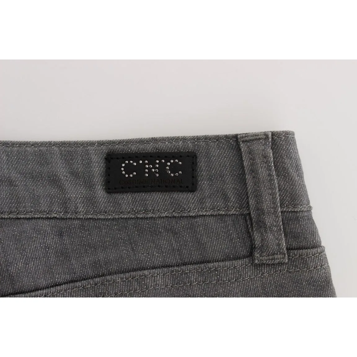 Costume National Chic Gray Slim-Fit Designer Jeans