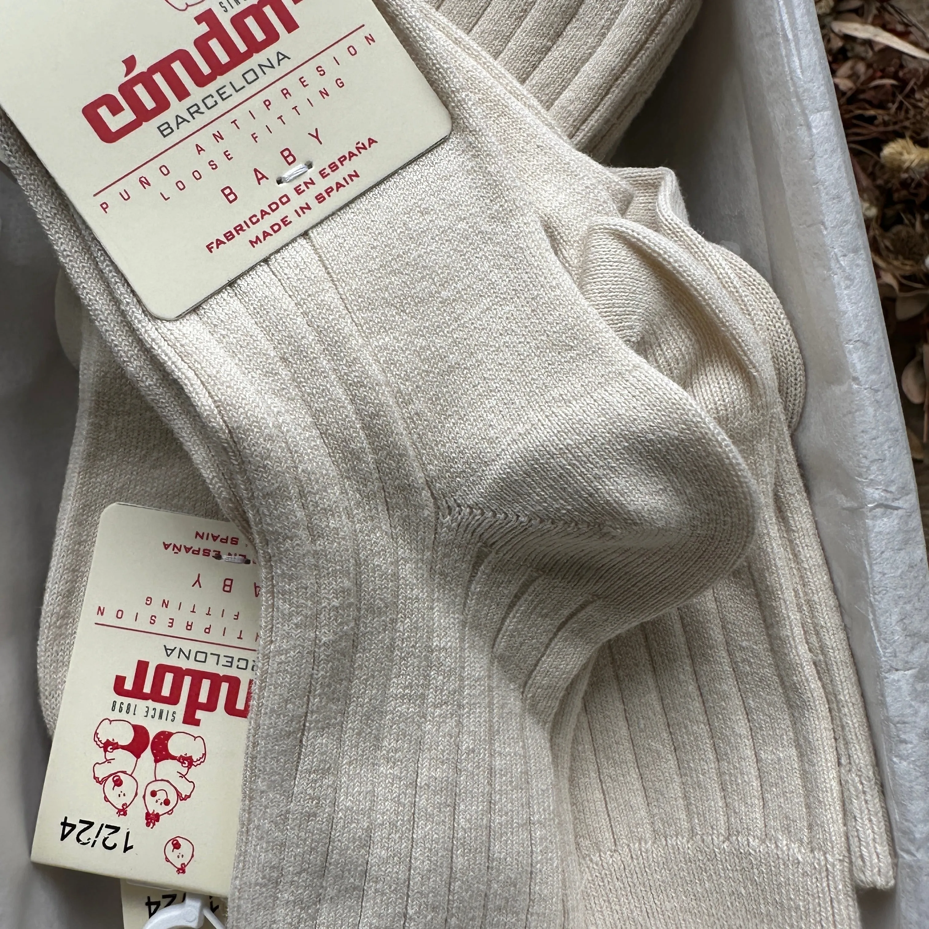 Cotton Rib Ankle Socks | Linen