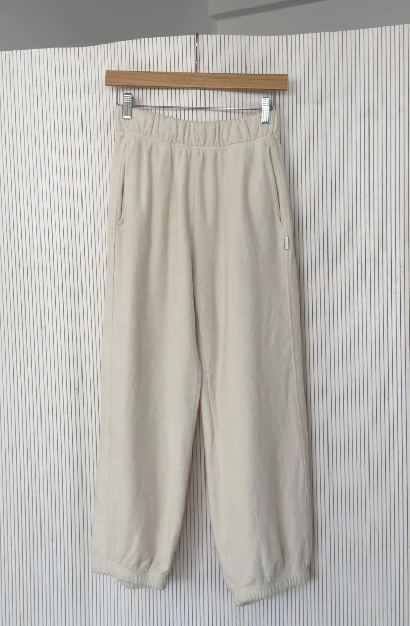 Cotton Terry Balloon Pants, Naturel