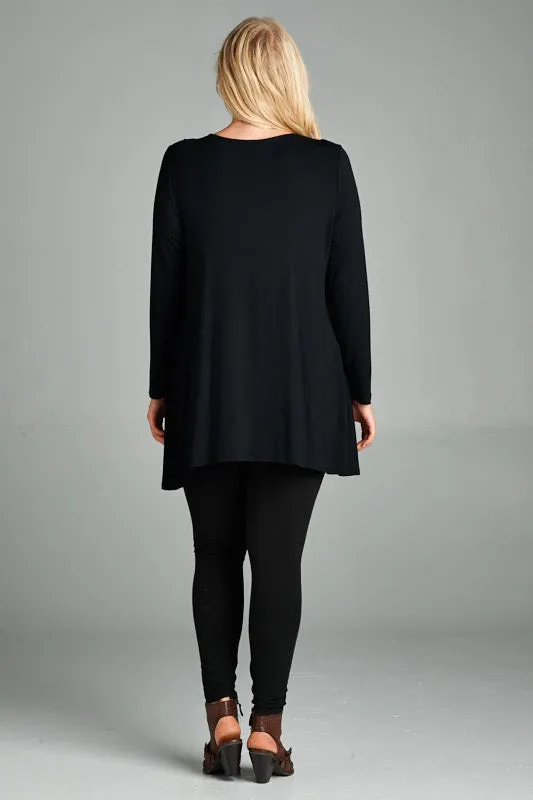 Criss Cross Tunic, Black