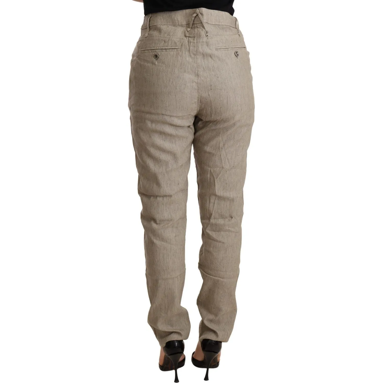 CYCLE Chic Beige Mid Waist Baggy Pants for Sophisticated Style