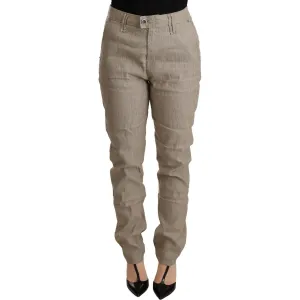 CYCLE Chic Beige Mid Waist Baggy Pants for Sophisticated Style