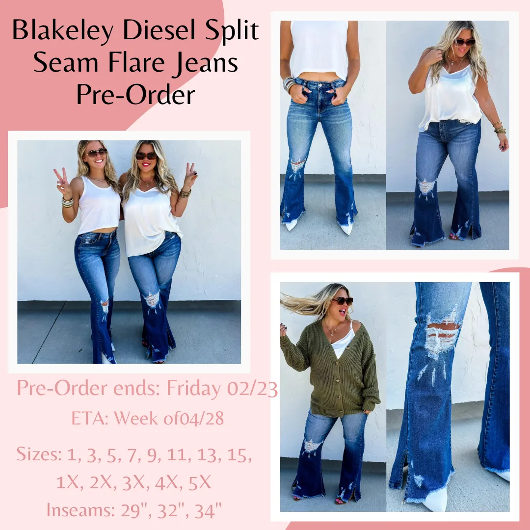 Diesel Split Hem Tummy Control Flare Jeans Pre-Order