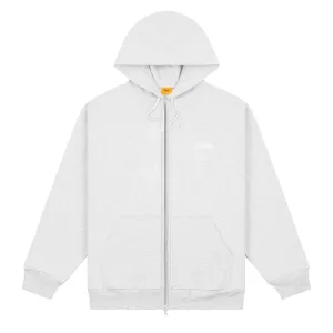 Dime MTL Cursive Small Logo Zip Hoodie Ash