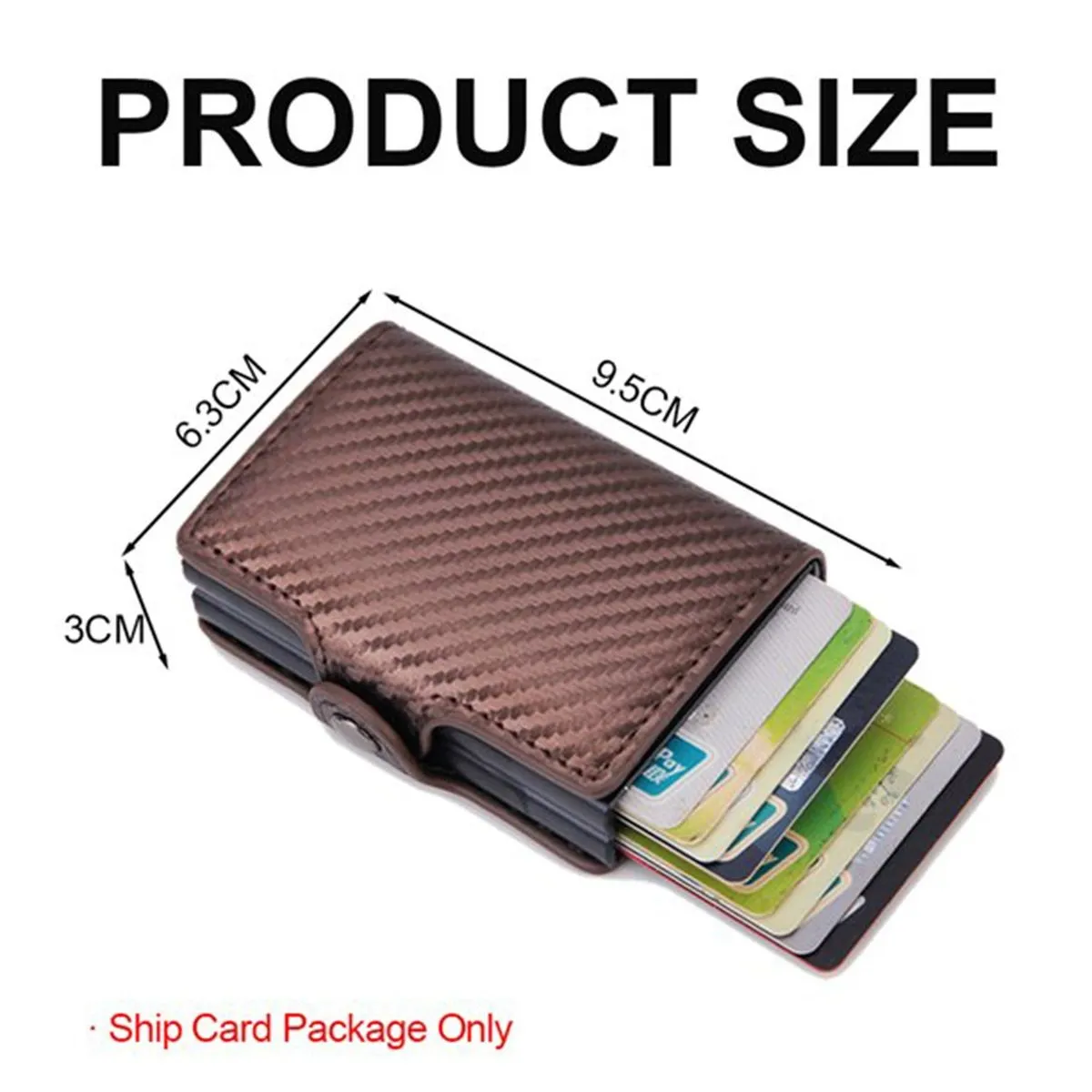 Double Carbon Fiber RFID Pop Up Card Holder Wallet