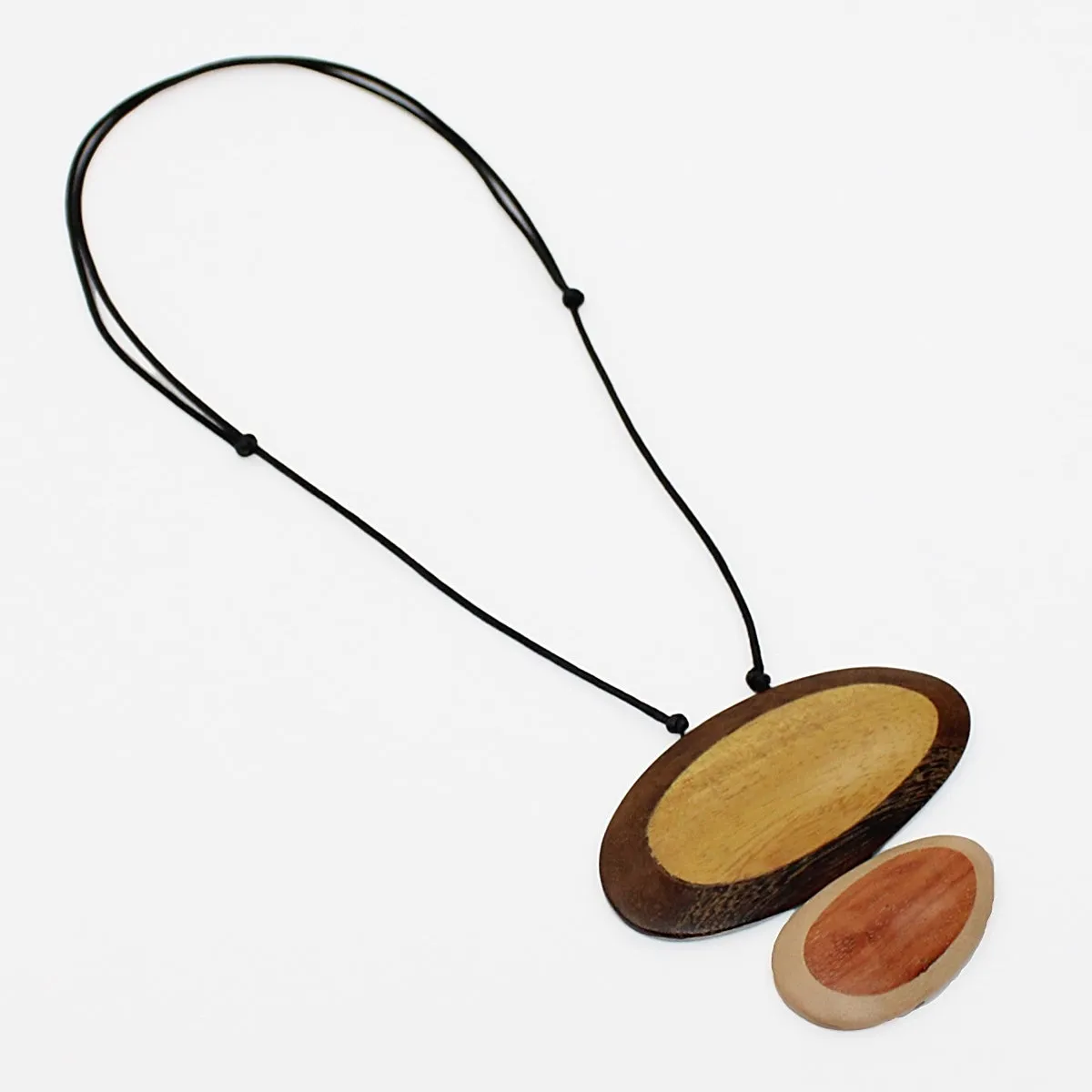 Duel Oval Wood Willa Pendant