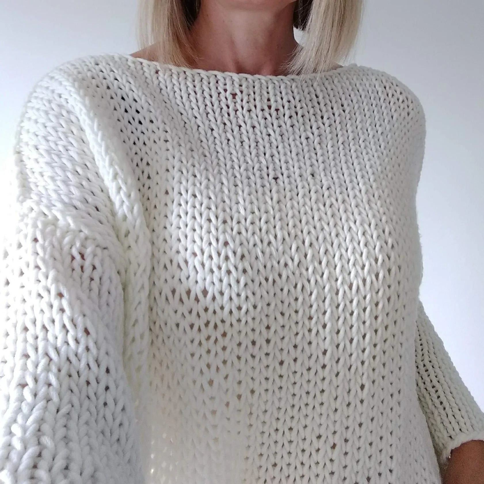 Easy Knitting Pattern - Best Beginners Easy Knit Sweater