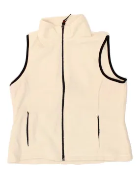 EDDIE BAUER Womens Fleece Gilet UK 16 Large Off White Polyester