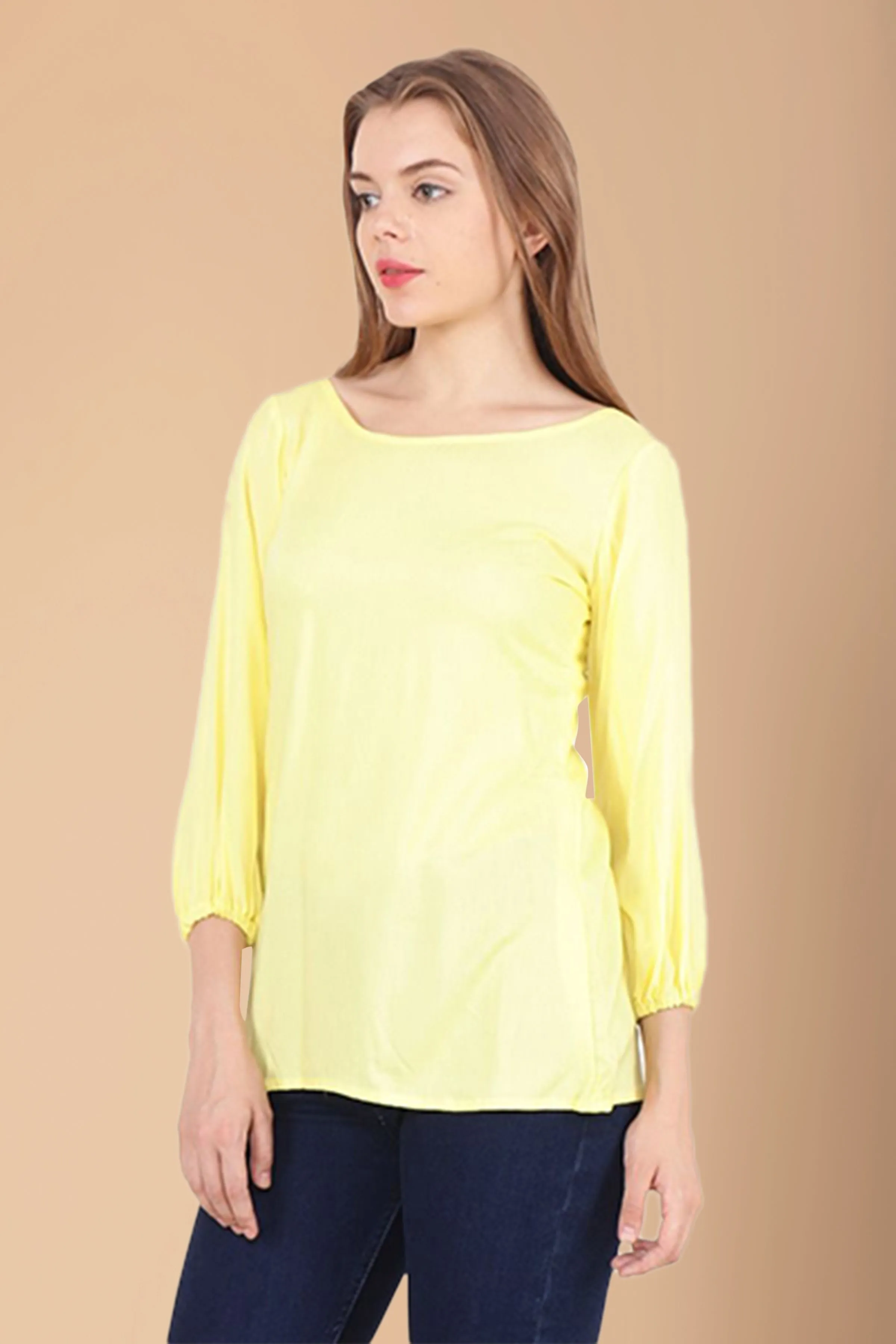 Elasticated Sleeved Top