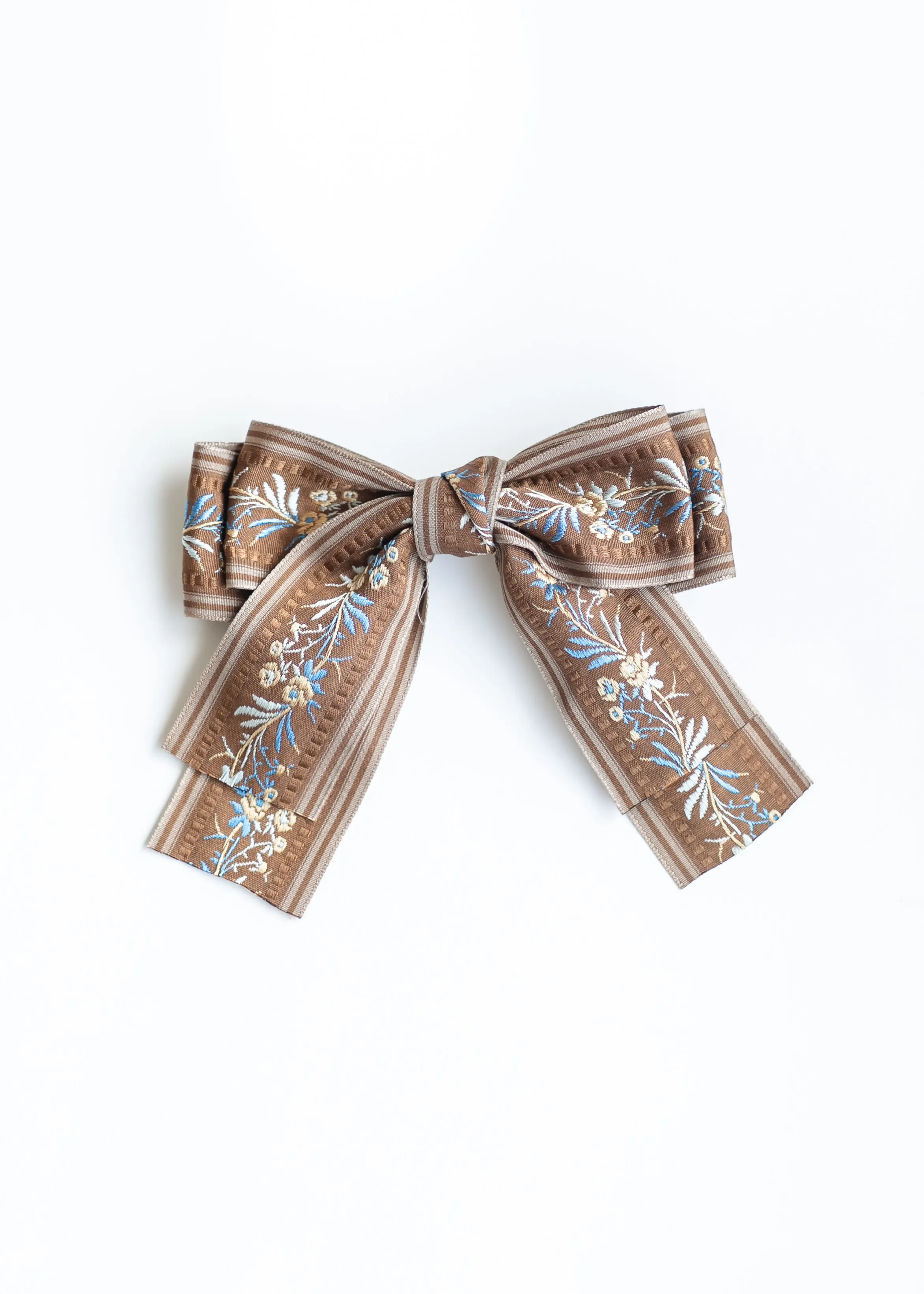 Embroidered Bow Hair Clip