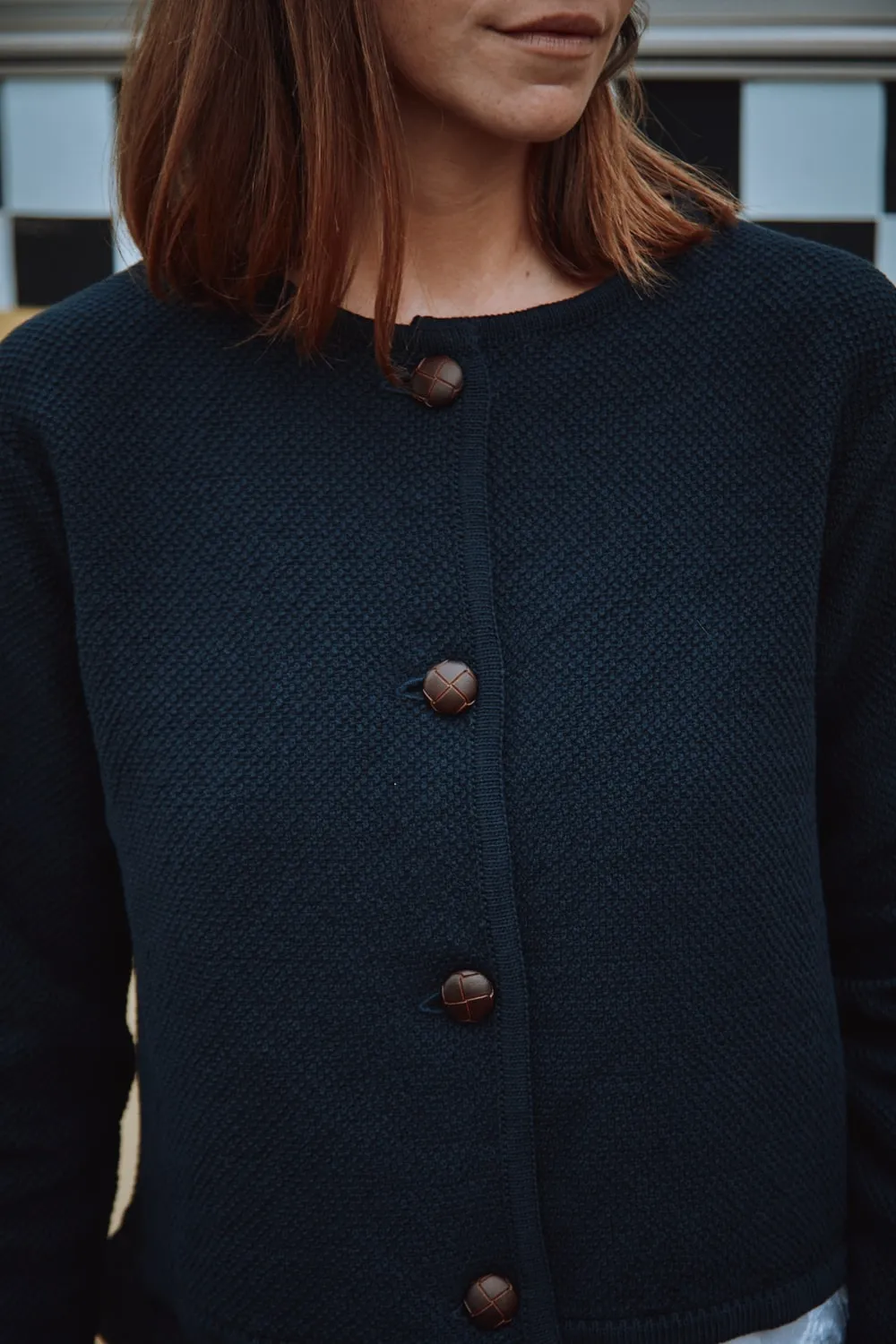 EMILIE Short Jacket in Organic Cotton - Navy