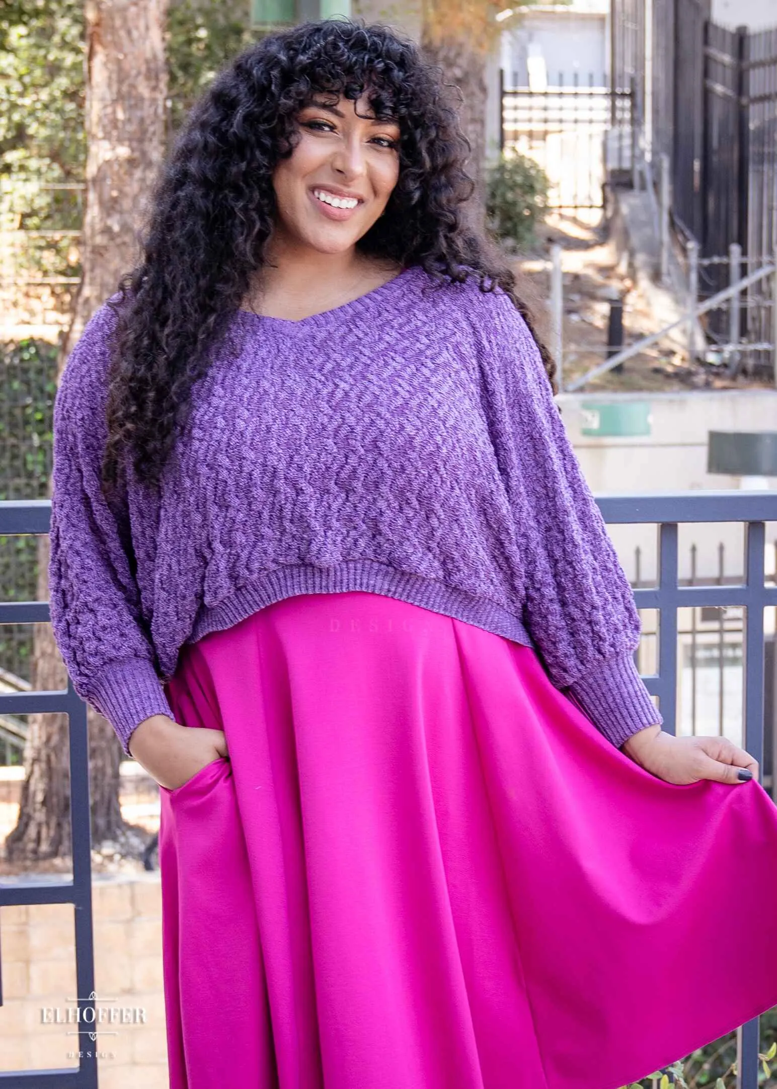 Essential Whitney Oversize Sweater - Purple