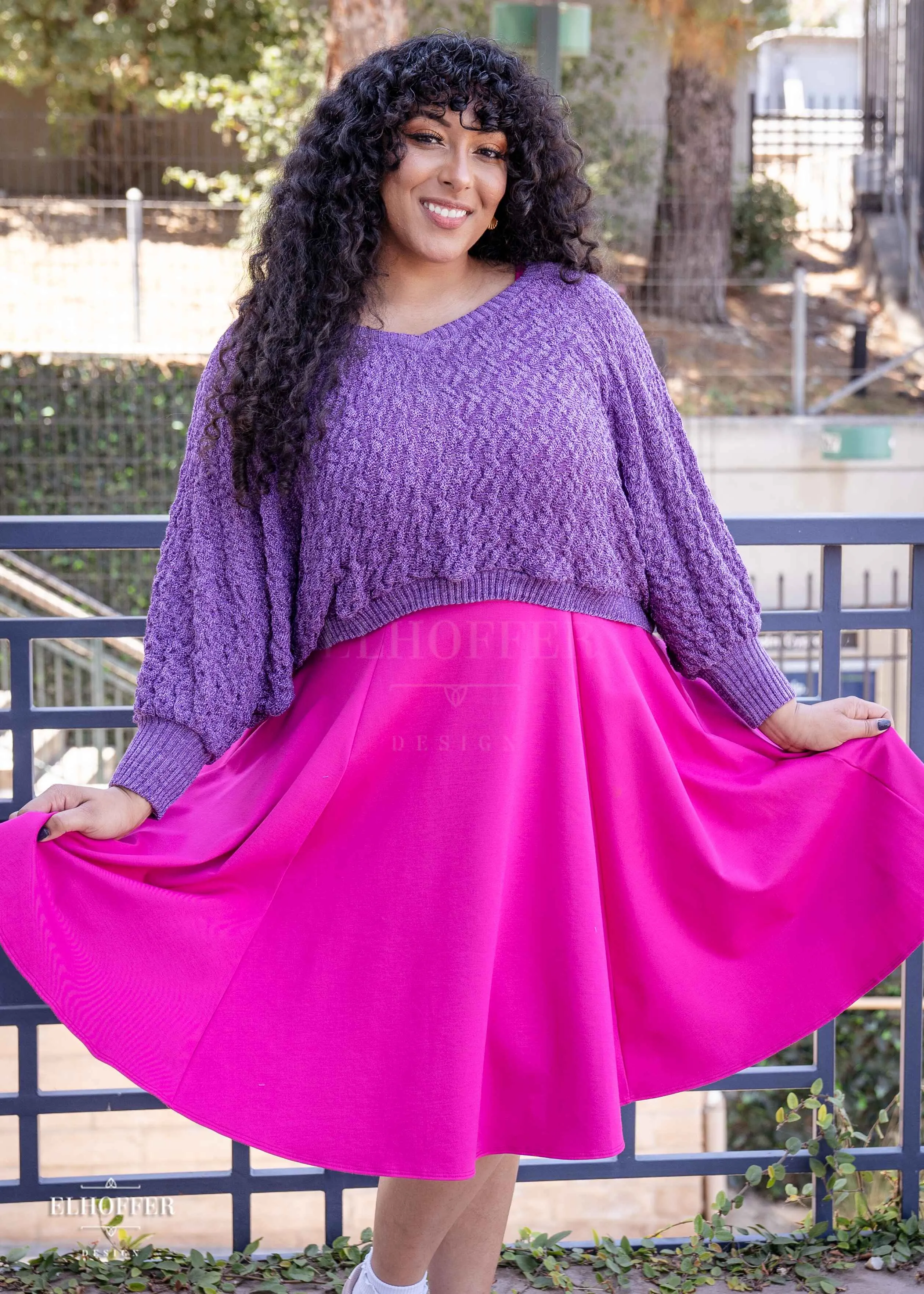 Essential Whitney Oversize Sweater - Purple