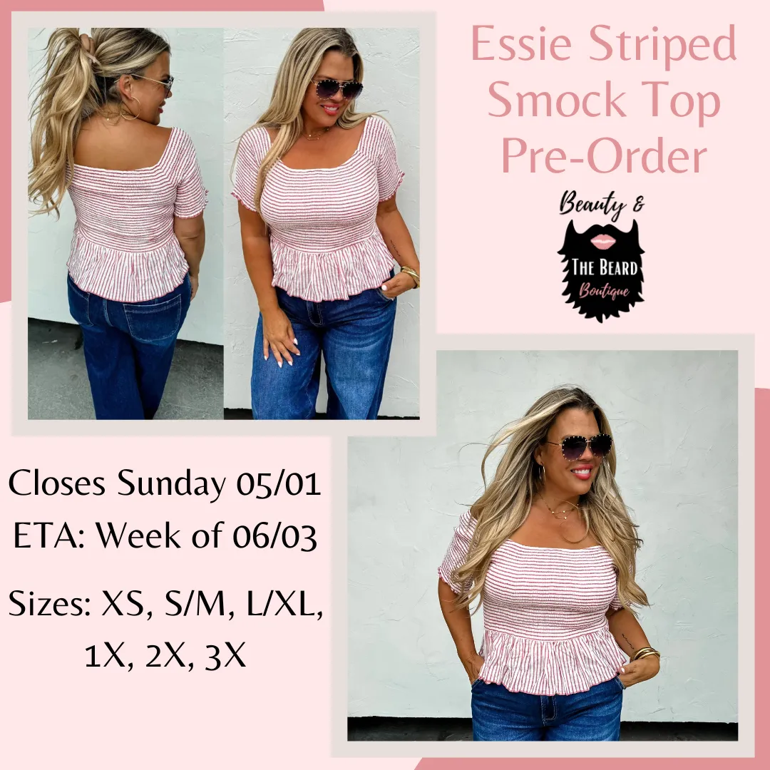 Essie Stripe Smocked Top Pre-Order