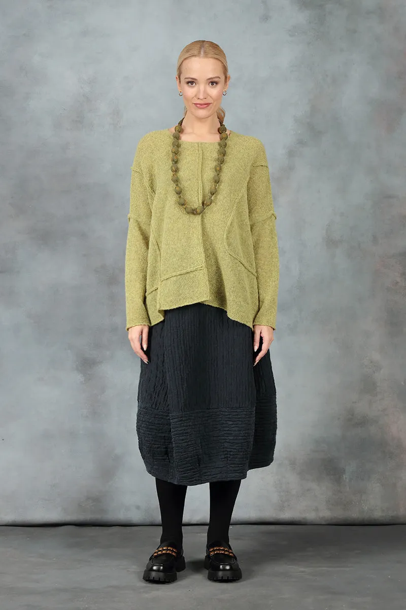 Exposed Seam Golden Lime Wool Sweater