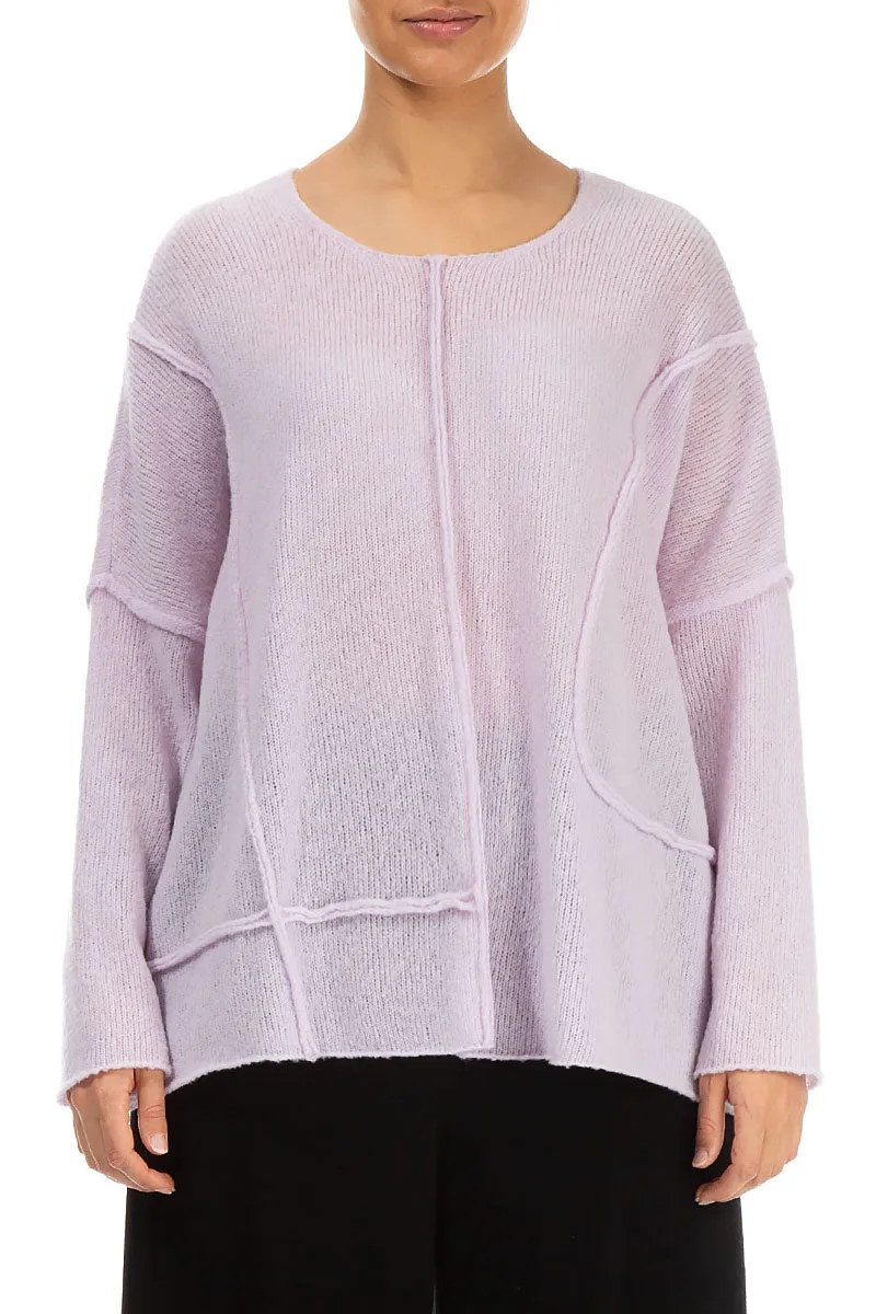 Exposed Seam Light Pink Wool Sweater