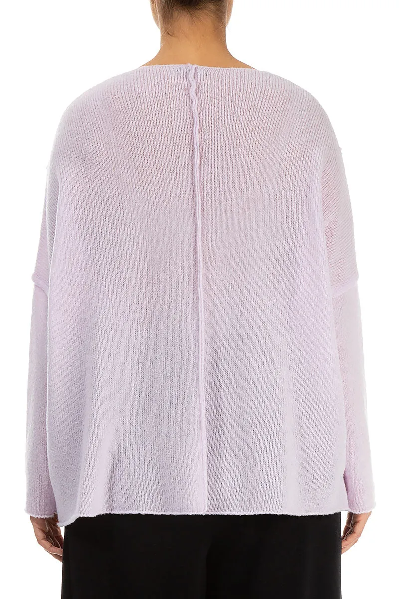 Exposed Seam Light Pink Wool Sweater