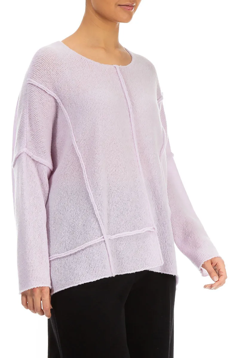 Exposed Seam Light Pink Wool Sweater