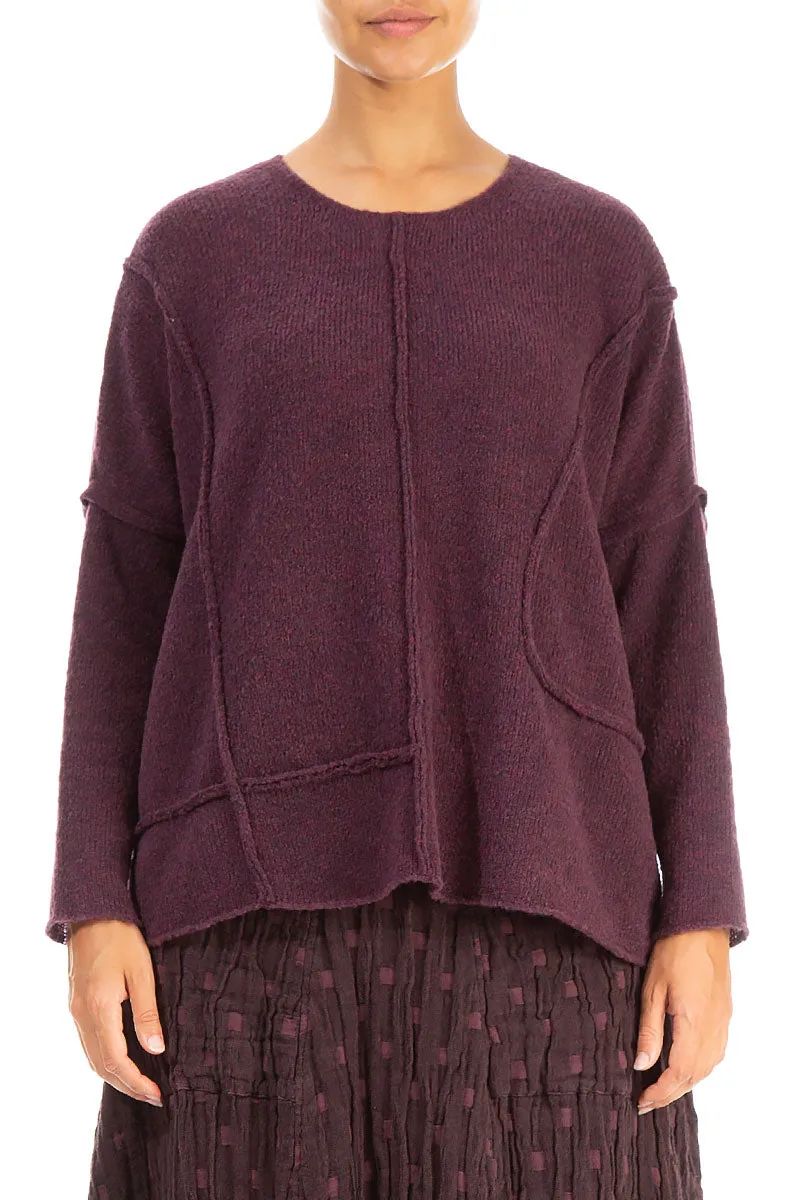 Exposed Seam Mulberry Wool Sweater