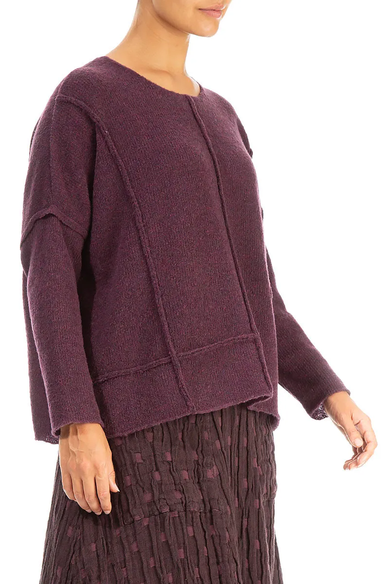 Exposed Seam Mulberry Wool Sweater