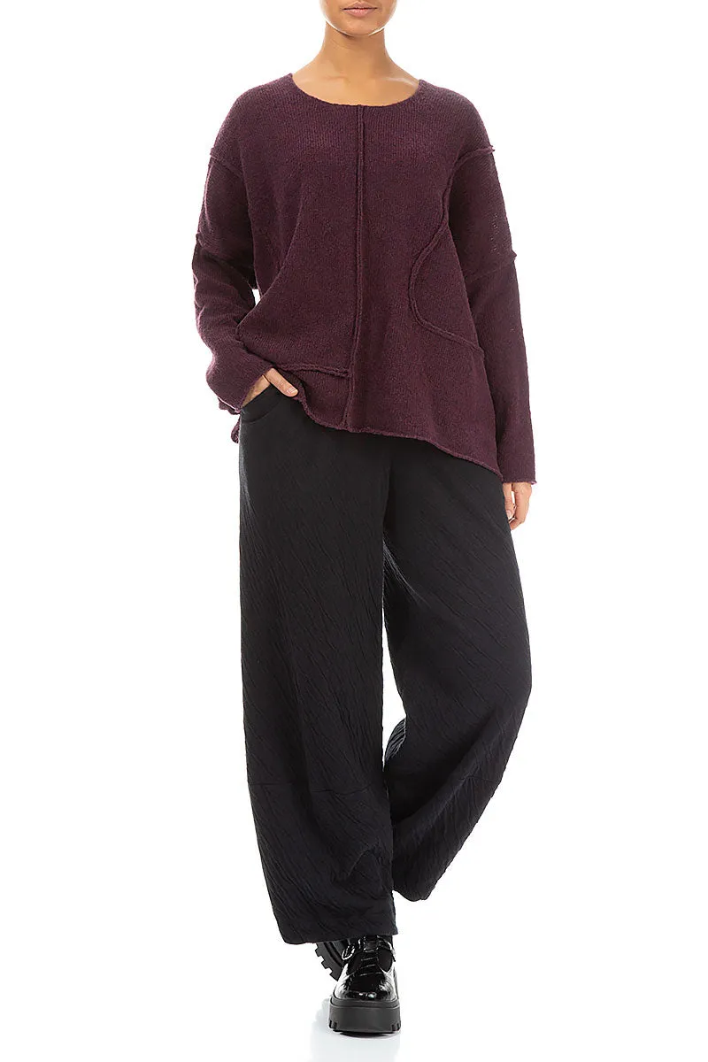 Exposed Seam Mulberry Wool Sweater