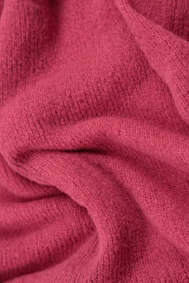 Exposed Seam Pink Punch Wool Sweater