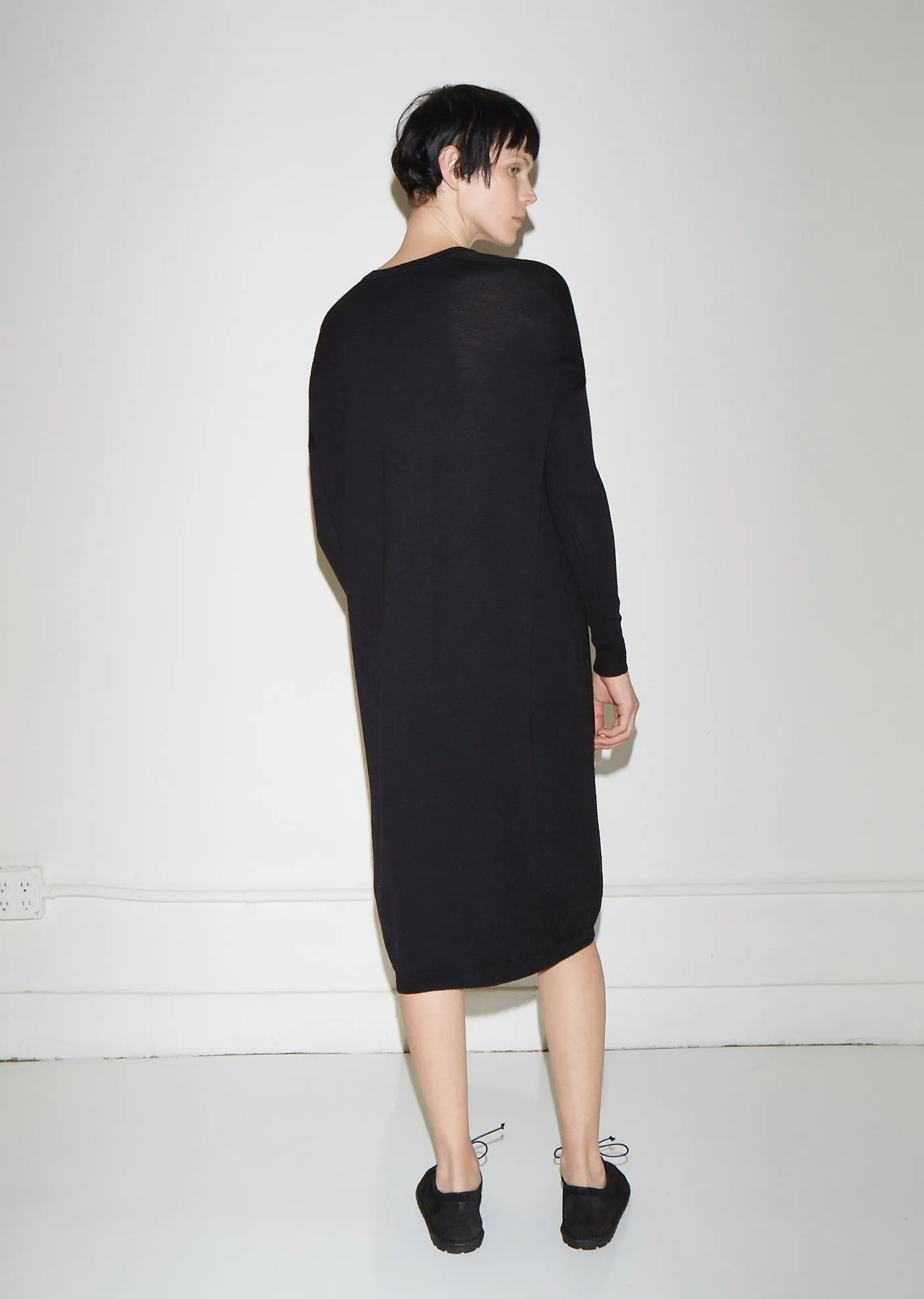 Extra Fine Merino Wool V-Neck Dress