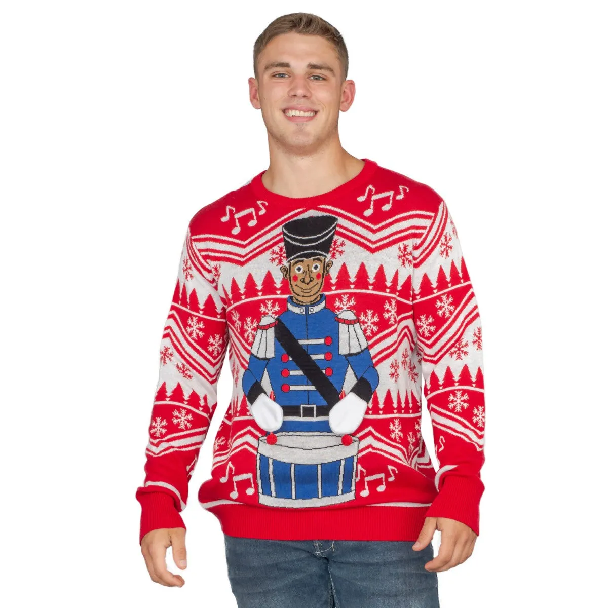 Flappy Drummer Boy Animated Ugly Christmas Sweater