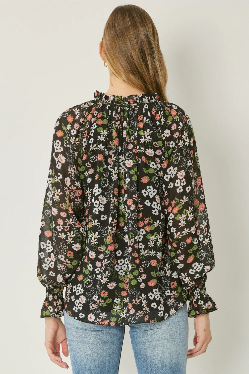 Floral & Ruffle Blouse