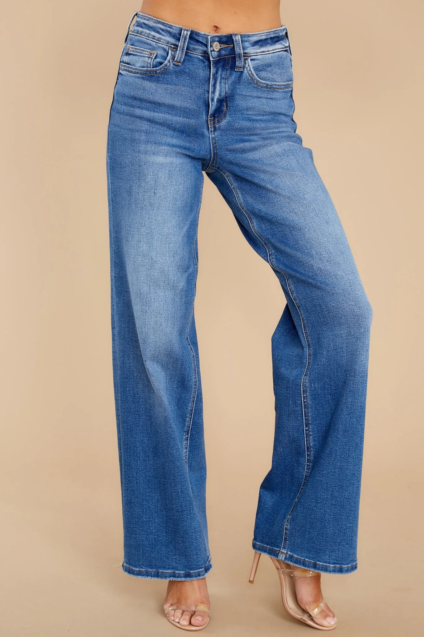 From The Ashes Medium Wash Wide Leg Jeans