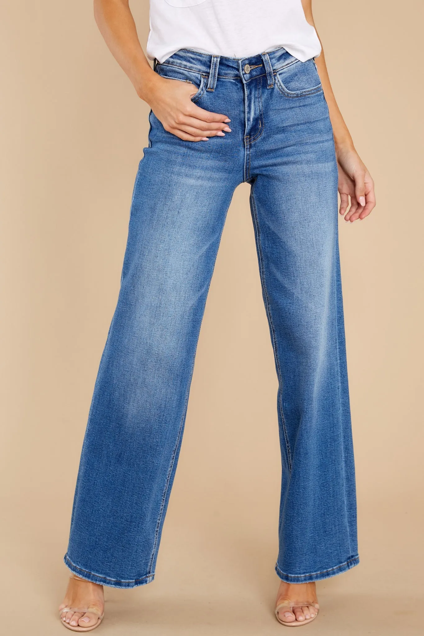 From The Ashes Medium Wash Wide Leg Jeans