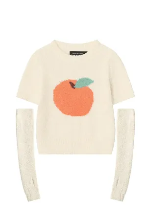 Fruit Pattern Jacquard Sleevelet Sweater