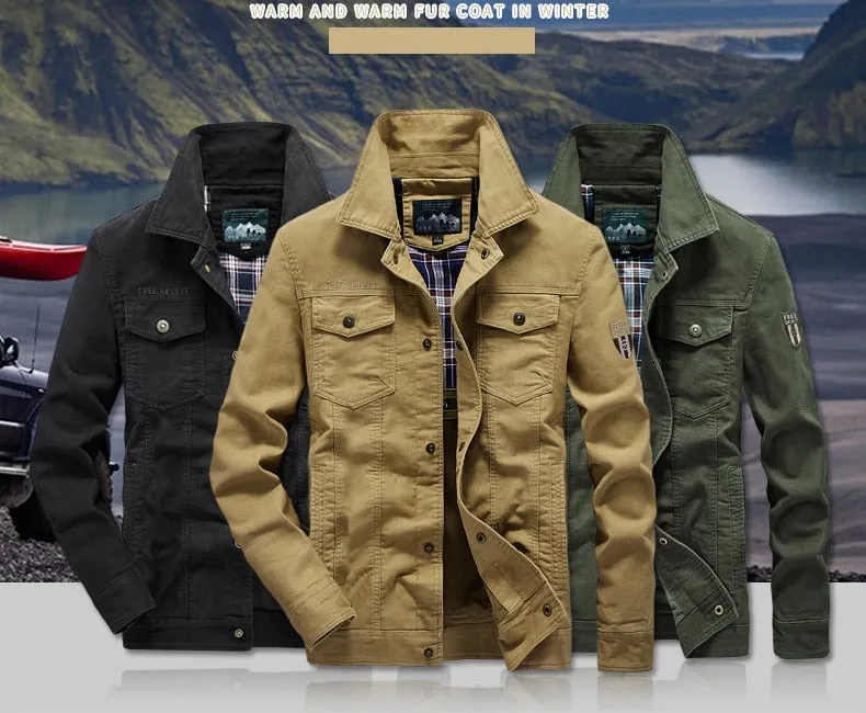 Funki Buys | Jackets | Men's Military Warm Zip Up Cotton Jacket