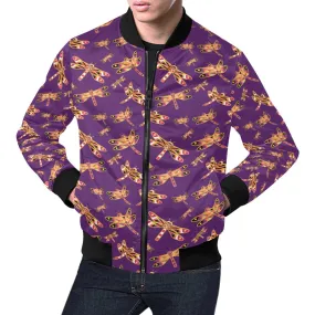 Gathering Yellow Purple Bomber Jacket for Men