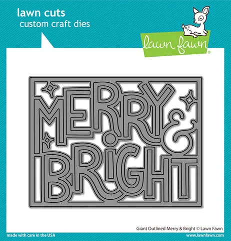 Giant Outlined Merry & Bright