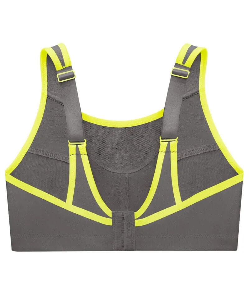 Glamorise No-Bounce Camisole Wire-Free Sports Bra - Gray/Yellow