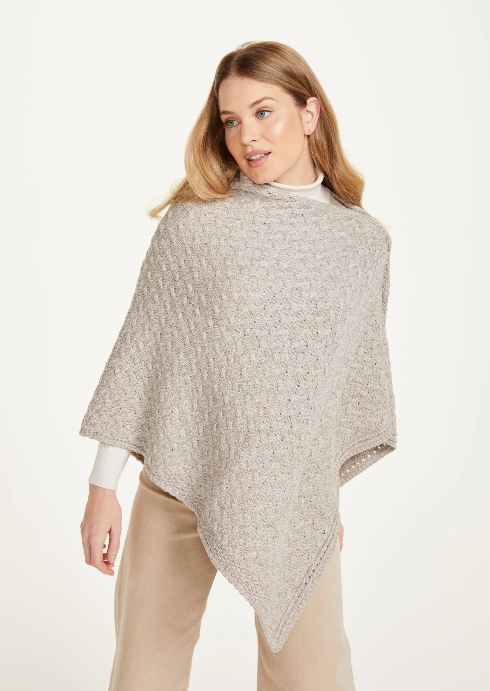 Glenbeigh Aran Cape | Oatmeal