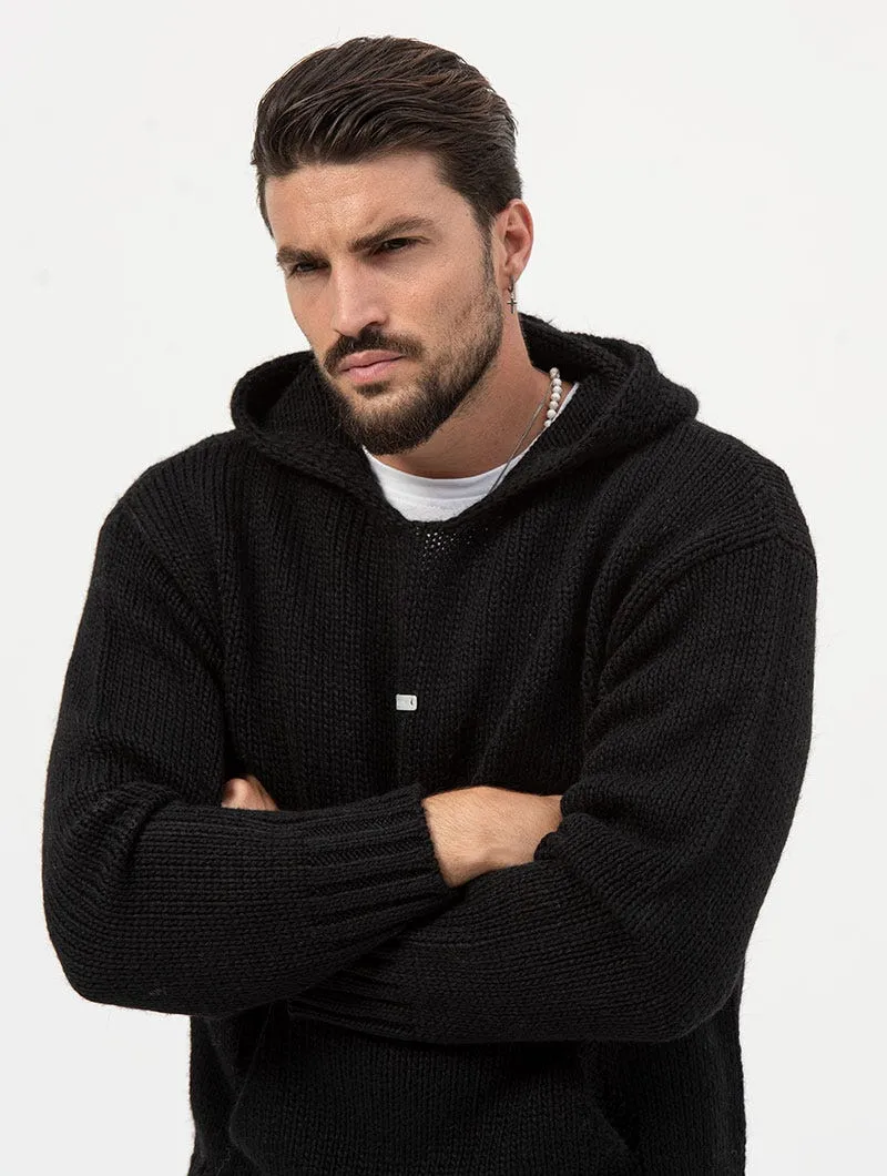 GLENN HOODIE SWEATER IN BLACK