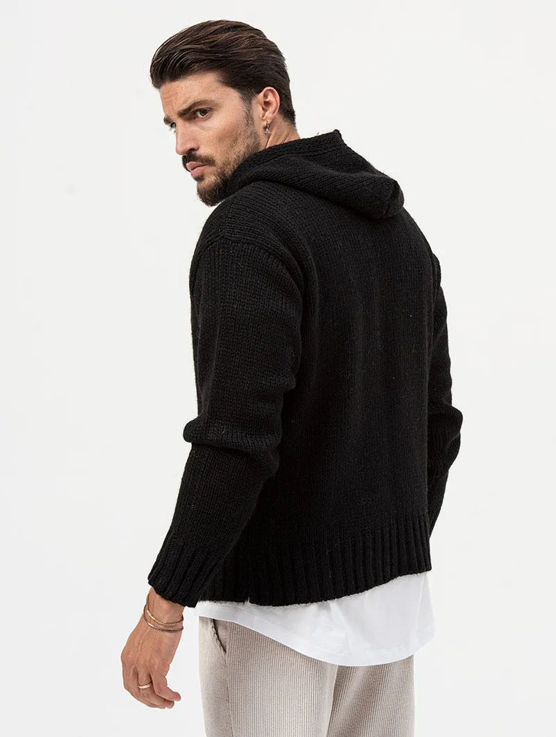 GLENN HOODIE SWEATER IN BLACK