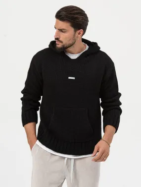 GLENN HOODIE SWEATER IN BLACK