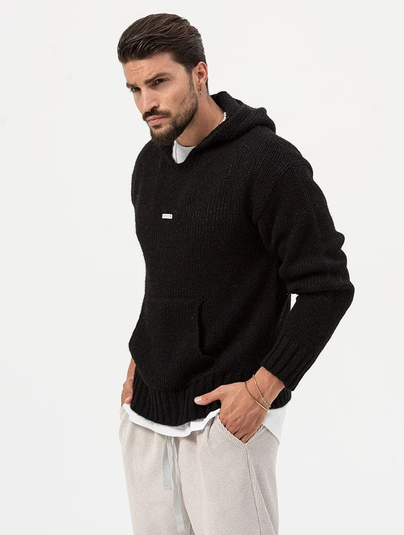 GLENN HOODIE SWEATER IN BLACK