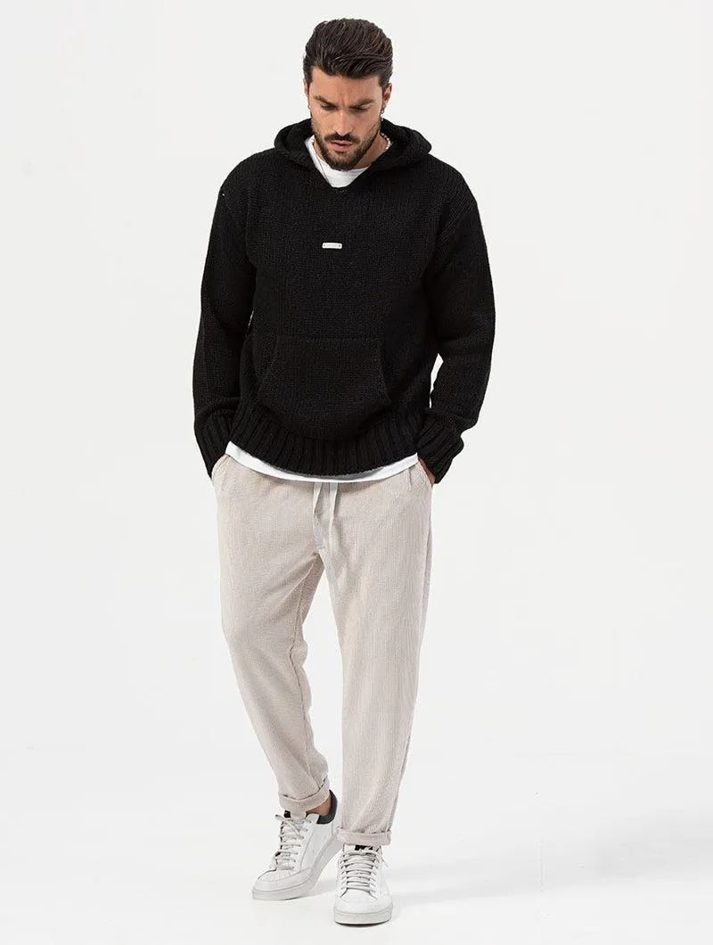 GLENN HOODIE SWEATER IN BLACK