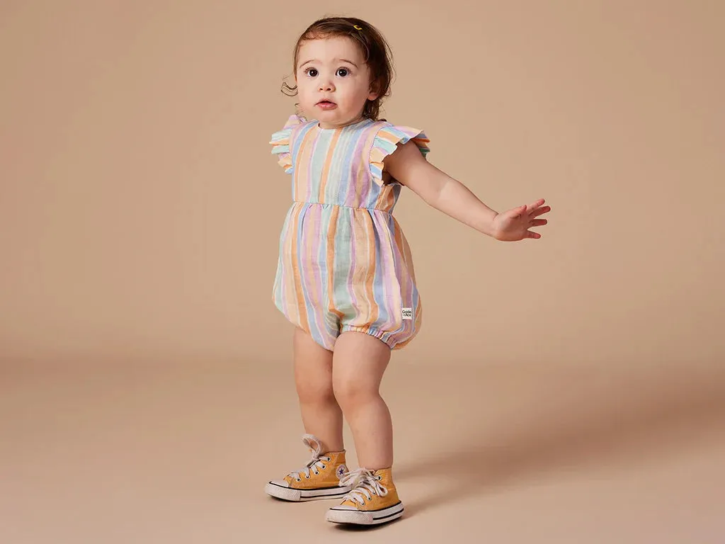 GOLDIE & ACE LANI LINEN ROMPER PASTEL STRIPE