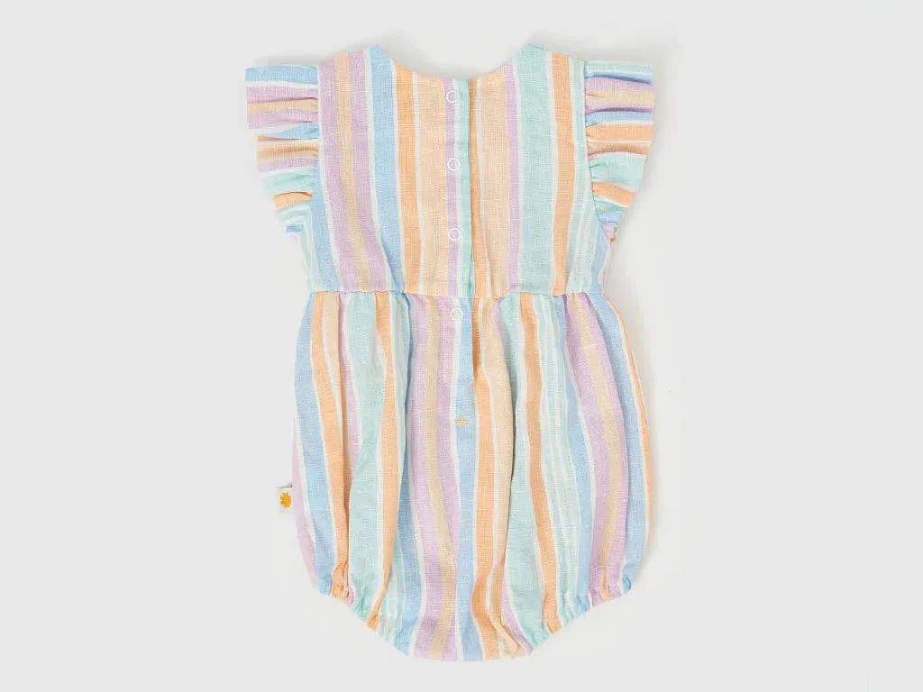 GOLDIE & ACE LANI LINEN ROMPER PASTEL STRIPE