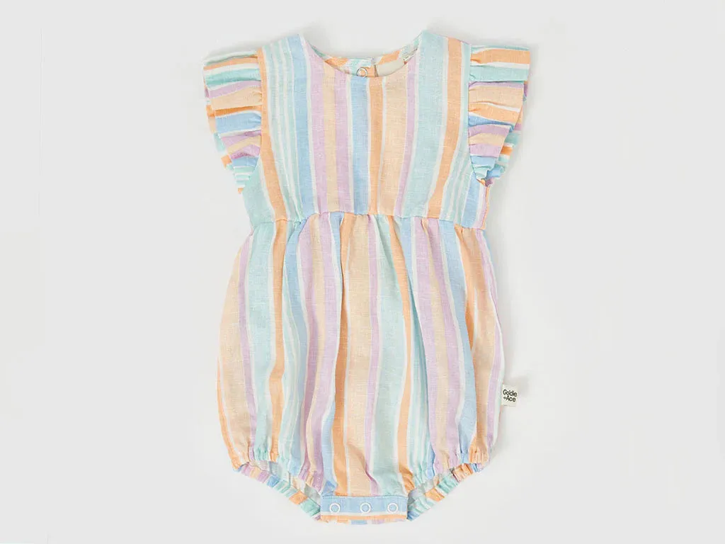 GOLDIE & ACE LANI LINEN ROMPER PASTEL STRIPE