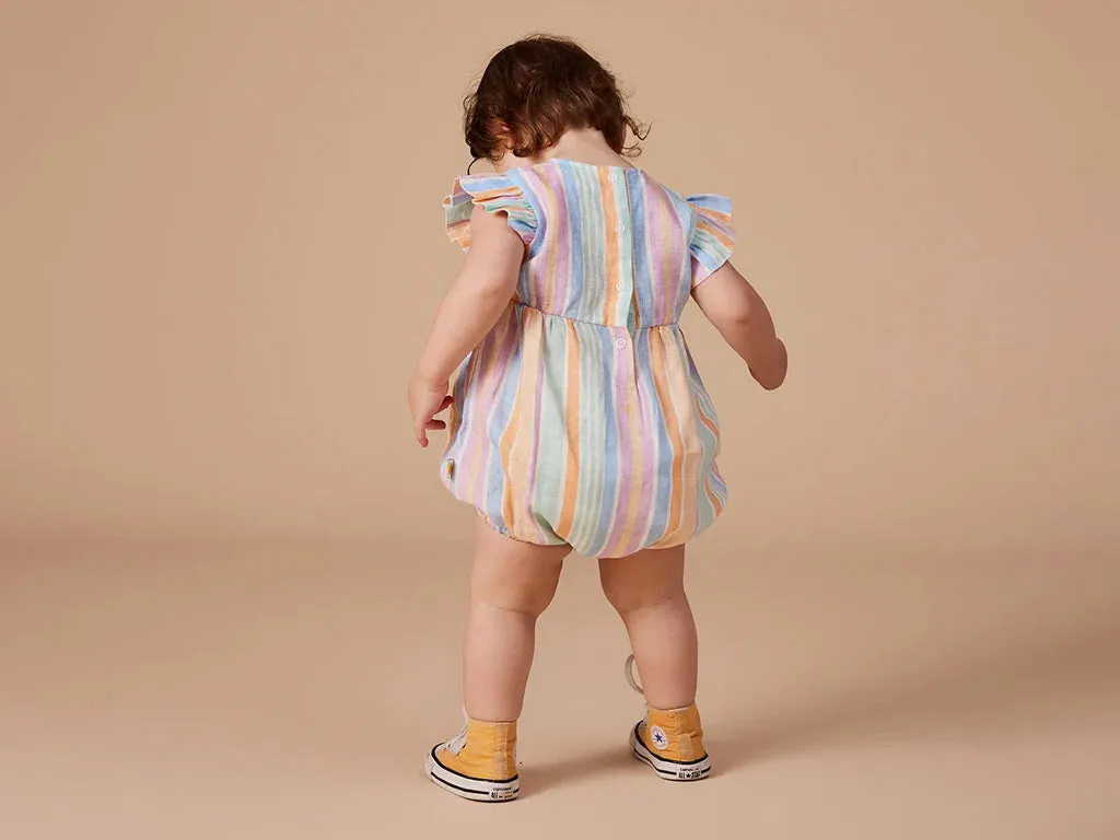 GOLDIE & ACE LANI LINEN ROMPER PASTEL STRIPE